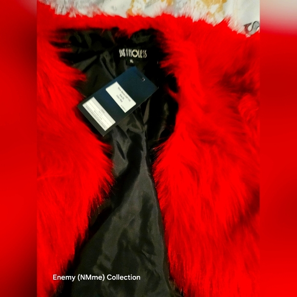 Red Faux Fur Jacket - Picture 1 of 5
